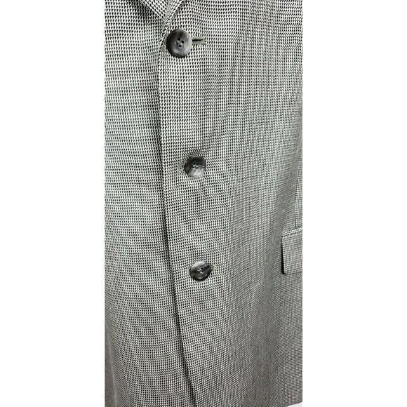 Stafford Men's Blazer 3 Button Black/Gray Sports Coat Size 46R Jacket Silk Wool - Picture 2 of 11